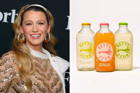 Blake Lively with Betty Buzz Cans