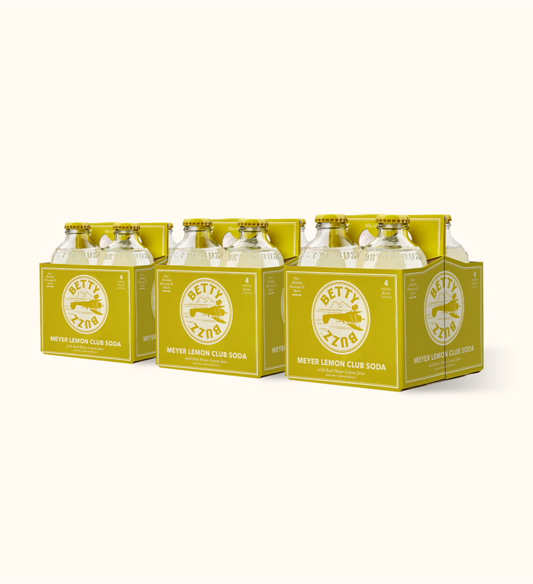 Meyer Lemon Club Soda bottles in packaging
